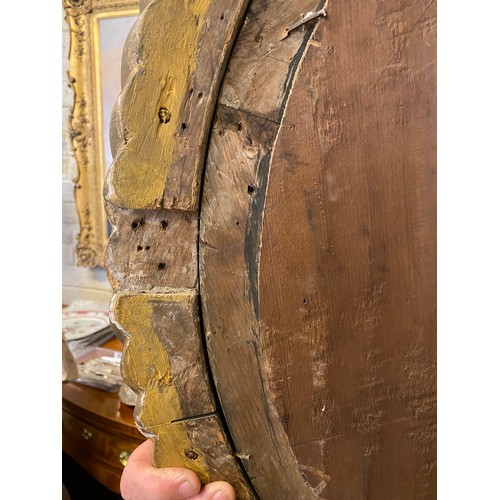 130 - A fine pair of antique Cork convex mirrors, each one with large rope twist circular frames and reede... 