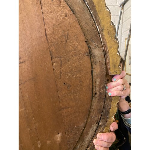 130 - A fine pair of antique Cork convex mirrors, each one with large rope twist circular frames and reede... 