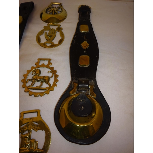 16 - A collection of old horse brasses.