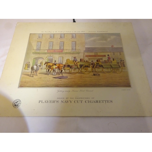 398 - Old Players cigarette advertising sign featuring Hearn's Hotel, Clonmel. 40cm x 50cm.