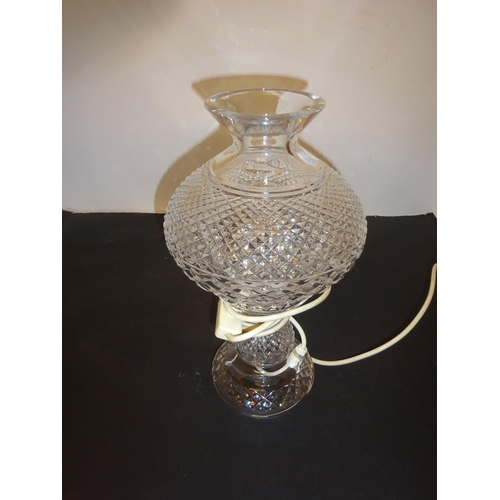 405 - A good Waterford glass table lamp and shade.