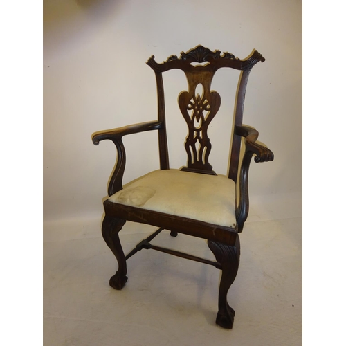 59 - Antique chippendale design armchair. (nicely shaped)