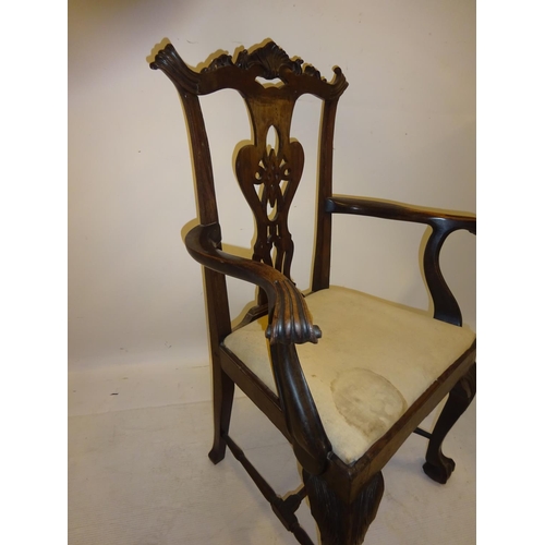 59 - Antique chippendale design armchair. (nicely shaped)