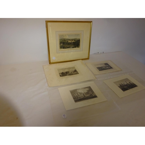 65 - Collection of old prints - Mitchelstown Castle, Foaty Island, Coolmore Cork, Prison Cork. (one frame... 