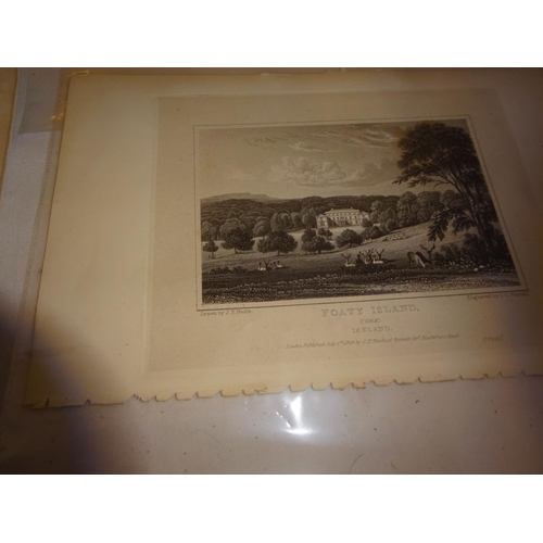 65 - Collection of old prints - Mitchelstown Castle, Foaty Island, Coolmore Cork, Prison Cork. (one frame... 