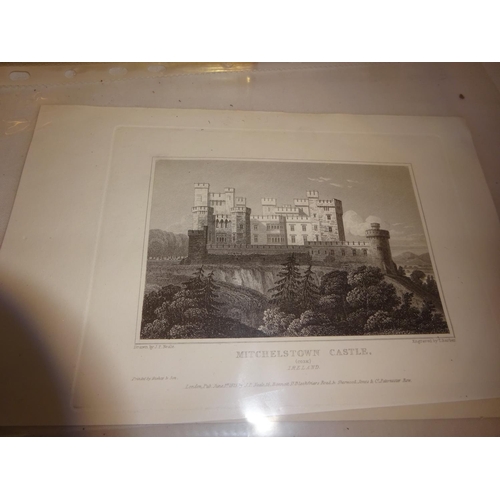 65 - Collection of old prints - Mitchelstown Castle, Foaty Island, Coolmore Cork, Prison Cork. (one frame... 