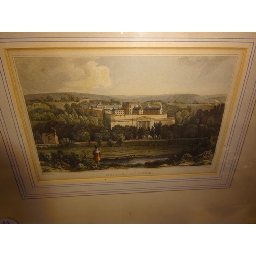 65 - Collection of old prints - Mitchelstown Castle, Foaty Island, Coolmore Cork, Prison Cork. (one frame... 