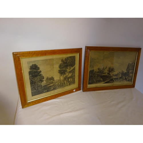 66 - J. Boydell - Two original maple framed antique engravings.