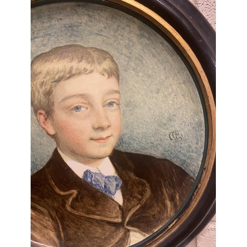 100 - Clonmel Interest - Large circular portrait of John Hopkins Phillips aged 13yrs and 5 months of Parkv... 