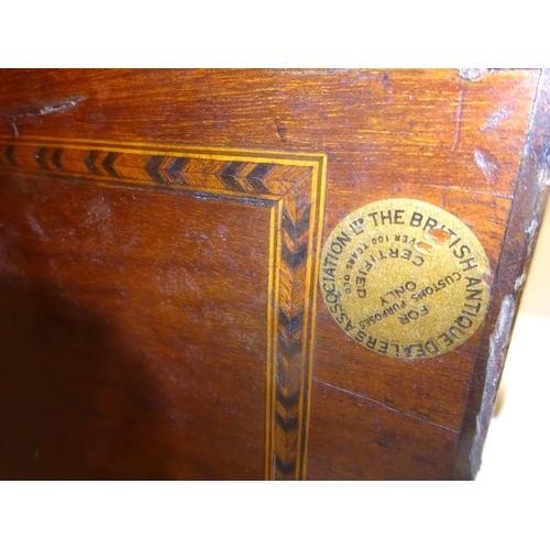 102 - Antique inlaid mahogany sideboard (converted from a spinet). W. 170cm, D. 60cm, H. 90cm approx.