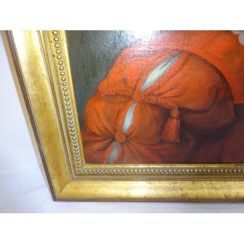 118 - Antique portrait of a guard wearing a turban,
Oil on canvas relined,
60cm x 47cm approx.