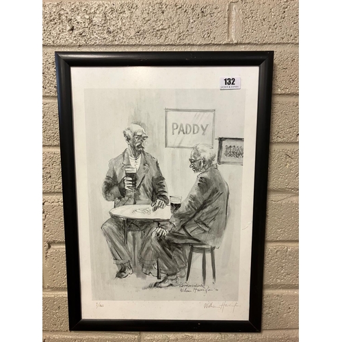 132 - William Harrington B. 1941,
Conversation, dated 1980,
Limited edition print,
Signed by the artist,
6... 