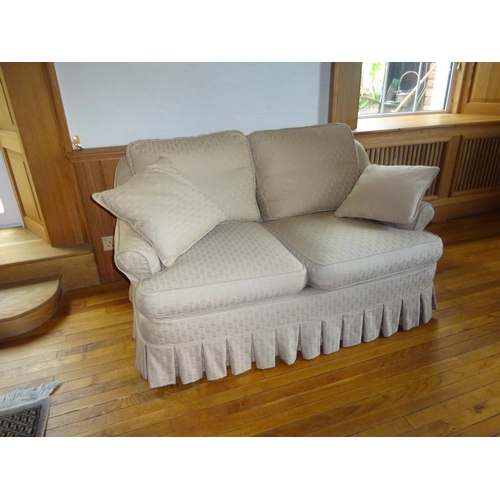 18 - A sofa cum folding out bed. W. 145cm.