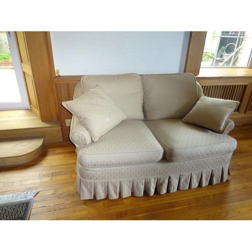 18 - A sofa cum folding out bed. W. 145cm.