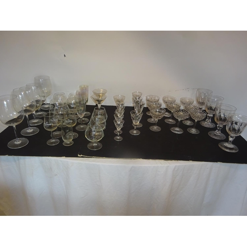 22 - Large quantity of glass ware - wine, brandy glasses, etc.