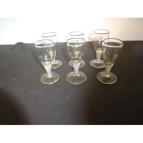 23 - Six old liqueur glasses.