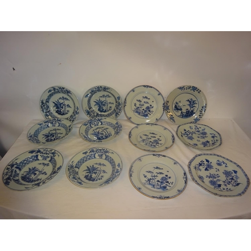 243 - 6 Chinese blue & white soup plates and 6 side plates. (12) Diameter 23cm on both. Soup plates - some... 