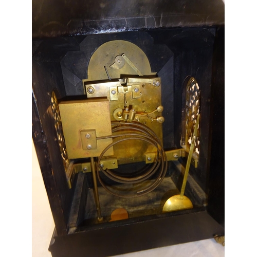 249 - A fine bracket clock having brass dial with silver chapter ring retailed by Mangan, Cork. (in workin... 