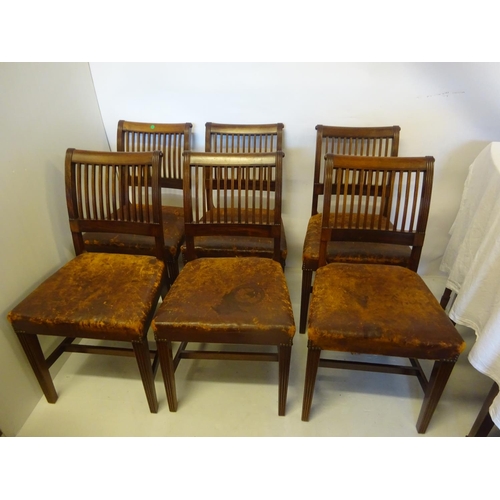 250 - A set of 6 Cork mahogany 11 bar dining chairs.