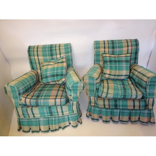 273 - Pair of drawing room chairs with loose covers.