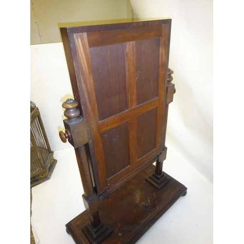 276 - A good 19th century mahogany cheval dressing mirror. H. 145cm, W. 95cm.