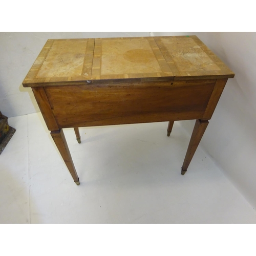 278 - Antique continental dressing table in birds eye maple with rosewood banding, the freize fitted with ... 