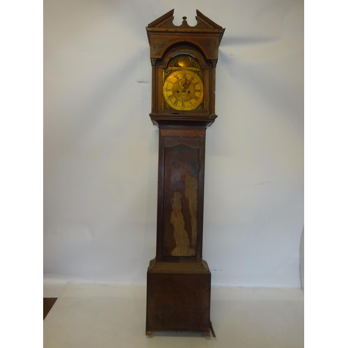 287 - James Aickin, Corke,
Antique mahogany and satinwood long cased clock having arched brass dial (Lacki... 