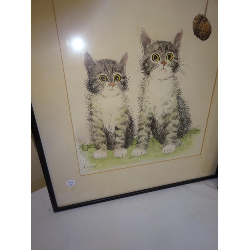 301 - Lot of 4 framed pictures - owl, etc.