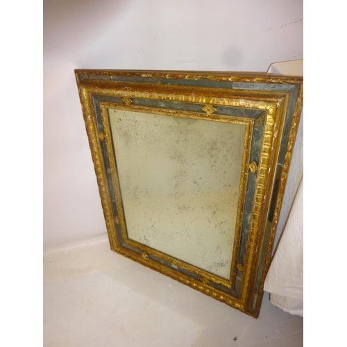 309 - Antique gilt framed hall mirror (possibly Murano). H. 95cm x 80cm.