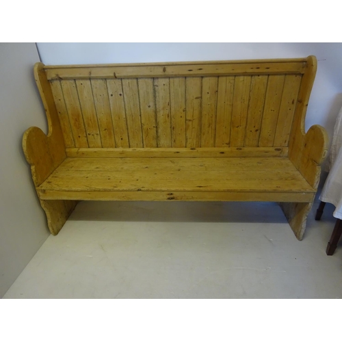 312 - Old pine kitchen bench. L. 170cm, H. 115cm approx.