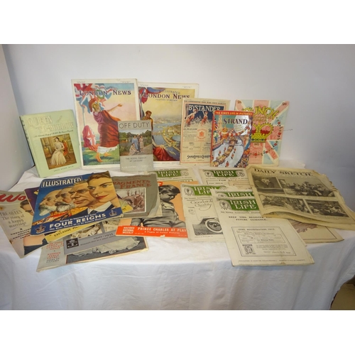 324 - An old case containing a collection of interesting old newspapers and magazines relating to the Roya... 