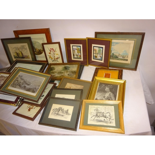 327 - Box lot of pictures - Bartlett's print, etc.