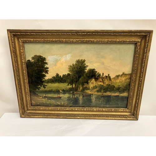 328 - Victorian painting with label, 
The Old Hen House at Shrewsbury, Vickers, 
Oil on canvas,
36cm x 54c... 