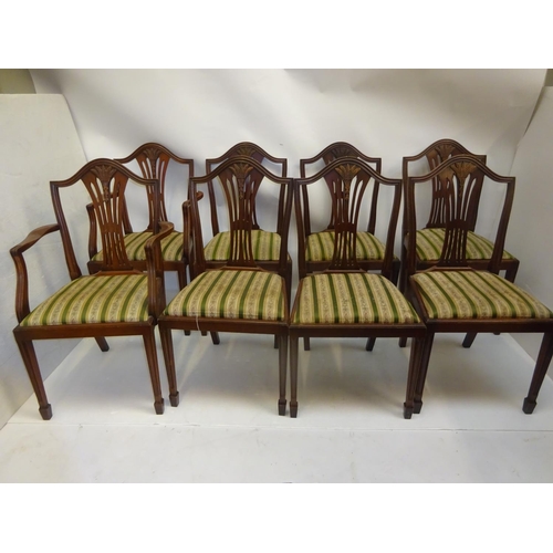 359 - Set of 8 mahogany Prince of Wales pattern dining chairs. (6 + 2 carvers)