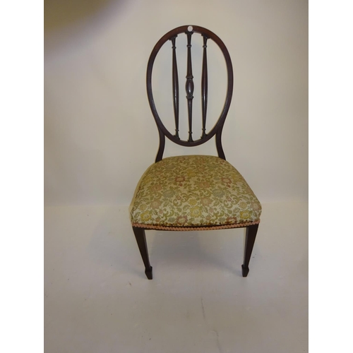 6 - Good antique mahogany child's chair having oval shaped back.