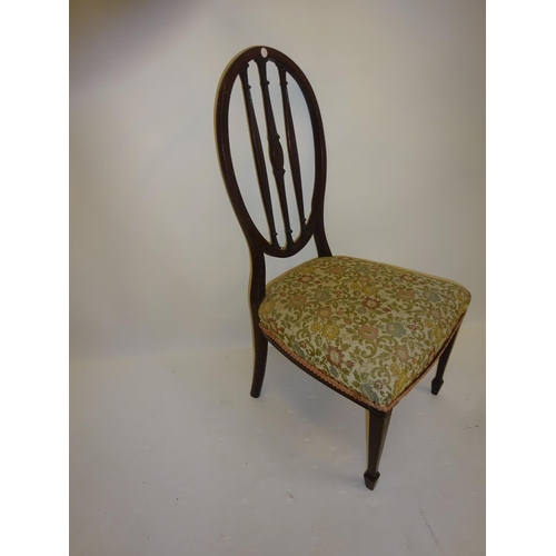 6 - Good antique mahogany child's chair having oval shaped back.