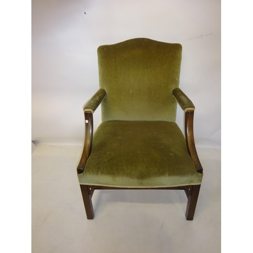 67 - Antique mahogany Gainsborough design library or drawing room chair.