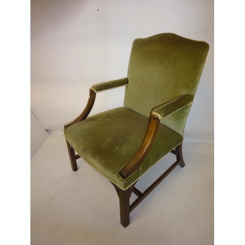67 - Antique mahogany Gainsborough design library or drawing room chair.