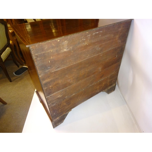 70 - A fine antique mahogany chest of 4 graduated drawers having brass handles and raised on bracket feet... 