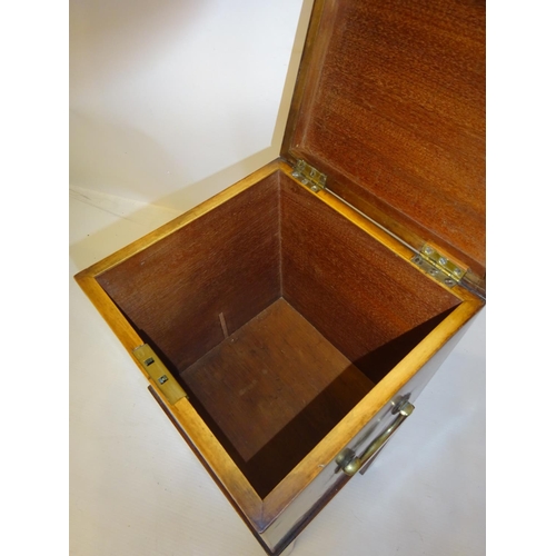 76 - Neat size antique mahogany decanter box on stand. H. 57cm.