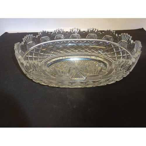 81 - A good pair of Waterford cut glass oval shaped bowls. 35cm x 25cm.