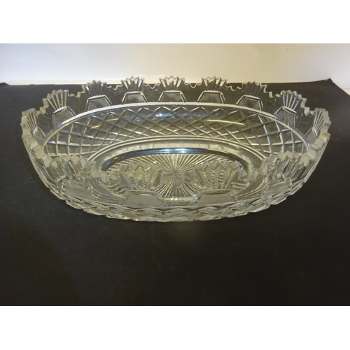 81 - A good pair of Waterford cut glass oval shaped bowls. 35cm x 25cm.