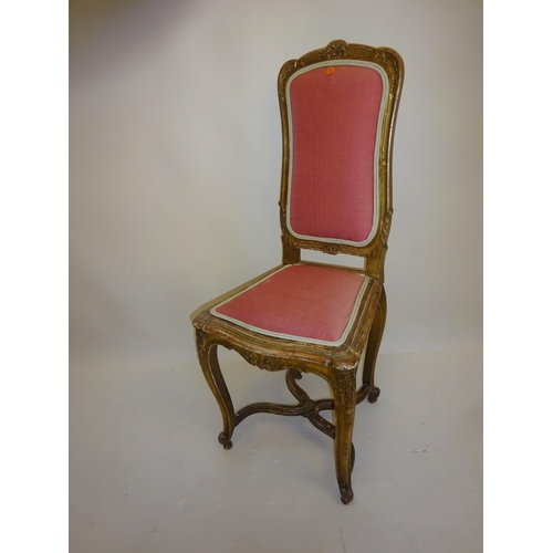 86 - A decorative French gilt side chair.