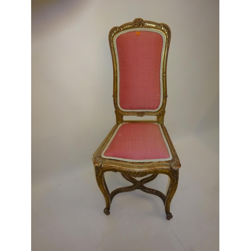 86 - A decorative French gilt side chair.