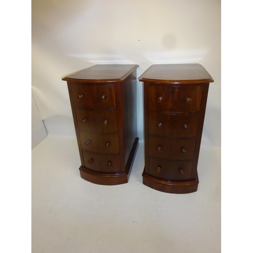 95 - A pair of Victorian mahogany four drawer bedside chests. W. 38cm, D. 58cm, H. 80cm.