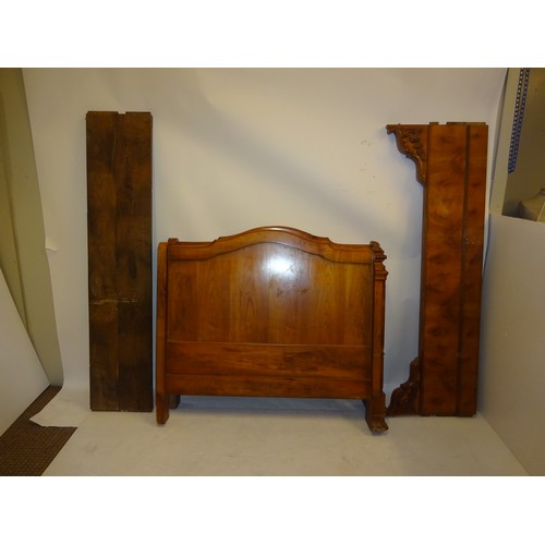 372 - Antique French walnut 4ft bed. AF