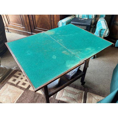 3 - Modern mahogany drop leaf sofa table (W. 90cm) together with a small oak card table. (2)