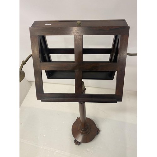 1 - William & Gibton - A 19th century Irish rosewood duet music stand retaining its original brass candl... 