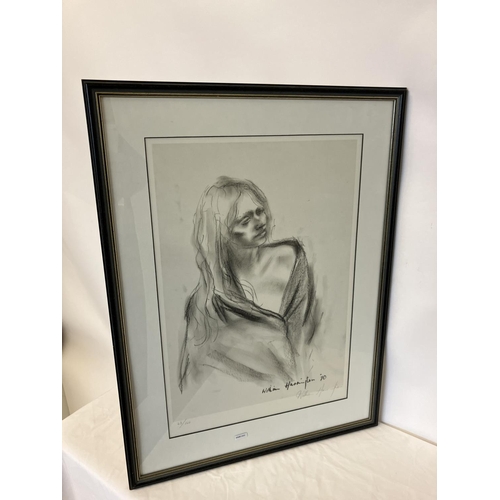 116 - William Harrington, B. 1941,
Portrait of a lady,
Signed,
Limited edition print,
70cm x 53cm.