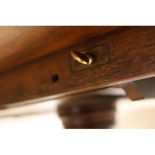 119 - A good Cork Regency mahogany breakfast table, the reeded top raised on turned centre column with fou... 